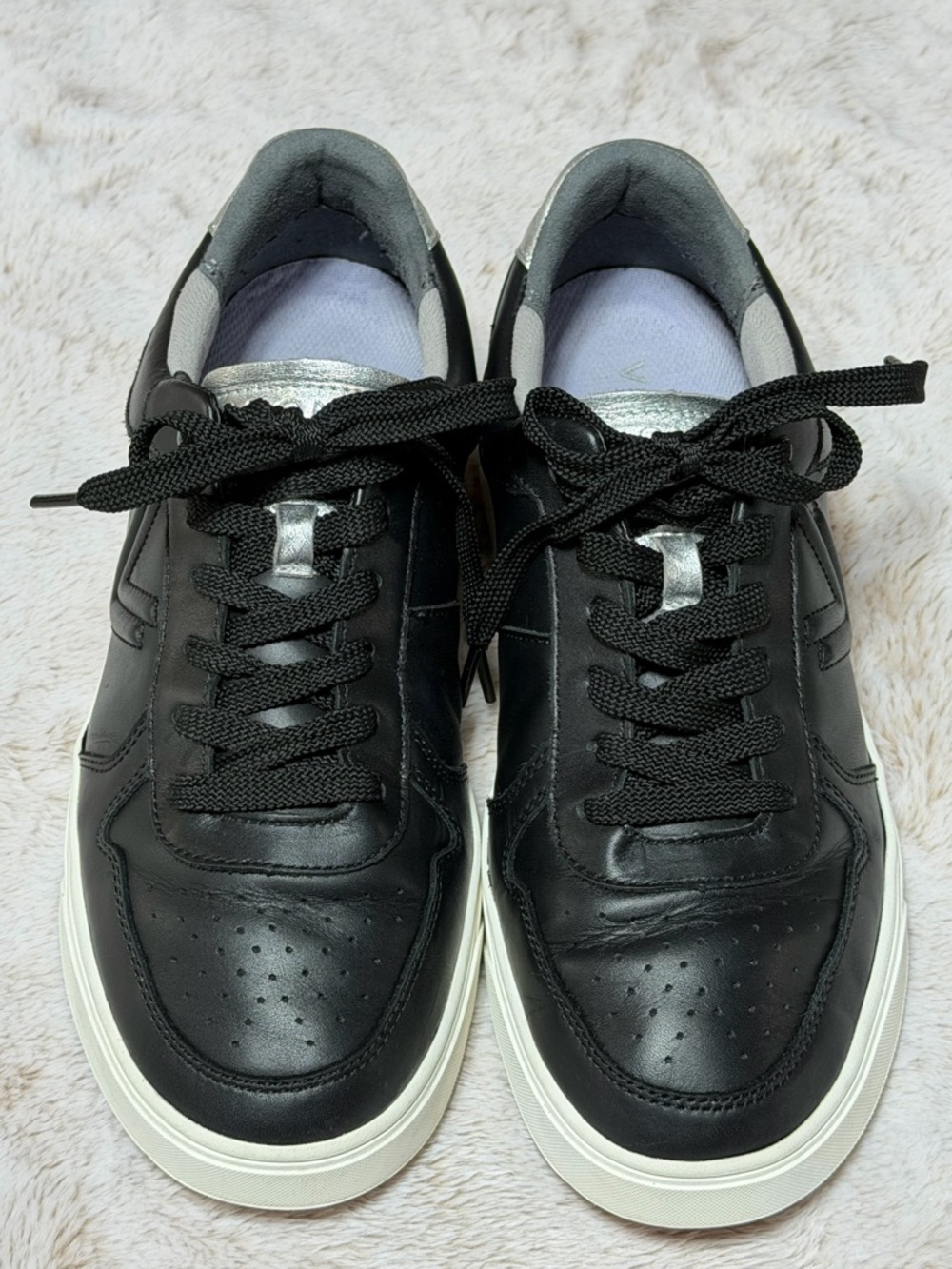 Women’s Vionic Kimmie Court Sneaker Black & Silver Leather 11W - Picture 11 of 16